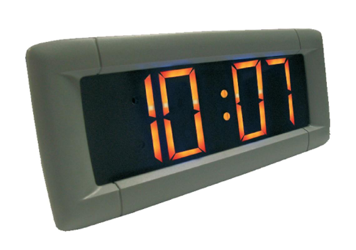 Custom-made compact LED clock with clips for bus/coach